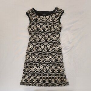 Black and White Fully Lined Sheath Dress